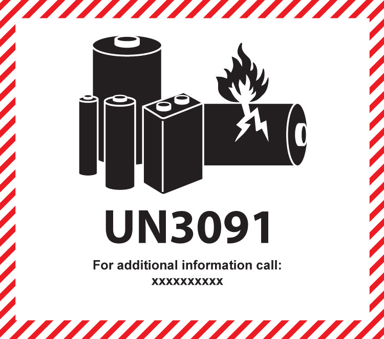 111x126mm Lithium Battery Mark UN3091 Label 500 Per Roll Thermal Labels 111x126mm Lithium Battery Mark UN3091 Label 500 Per Roll Thermal Labels