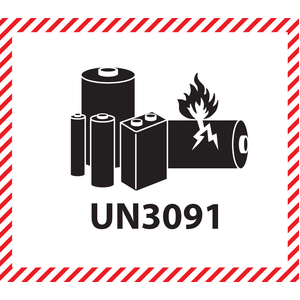 111x126mm Lithium Battery Mark UN3091 Label, 500 per roll (No Additional Information)