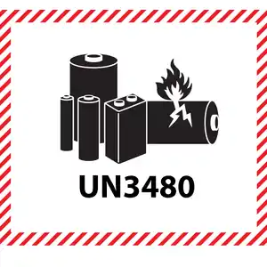 111x126mm Lithium Battery Mark UN3480 Label, 500 per roll (No Additional Information)