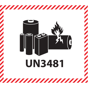 111x126mm Lithium Battery Mark UN3481 Label, 500 per roll (No Additional Information)
