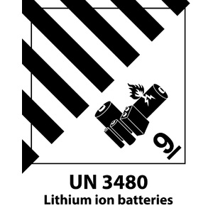 100x127mm Lithium Battery Mark UN3480 Label, 500 per roll