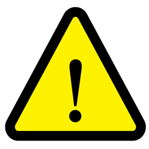 27mm Warning Triangle Label, 500 per roll