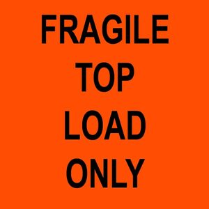 100x100mm Top Load Only Label, 500 per roll