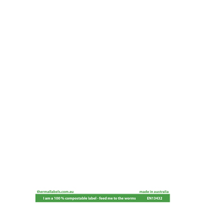 104x152mm Direct Thermal Compostable Label, 300 per roll, 38mm core