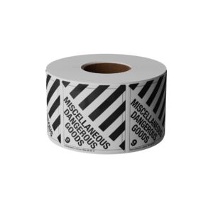 50x50mm Miscellaneous Dangerous Goods 9 Label, 1000 per roll