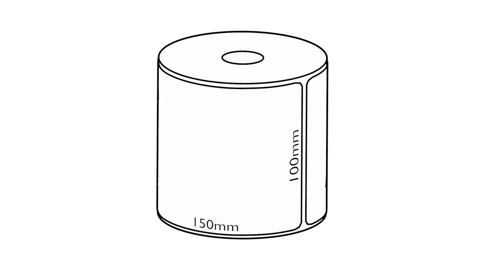 100x150mm Direct Thermal Removable Label, 430 per roll, 25mm core