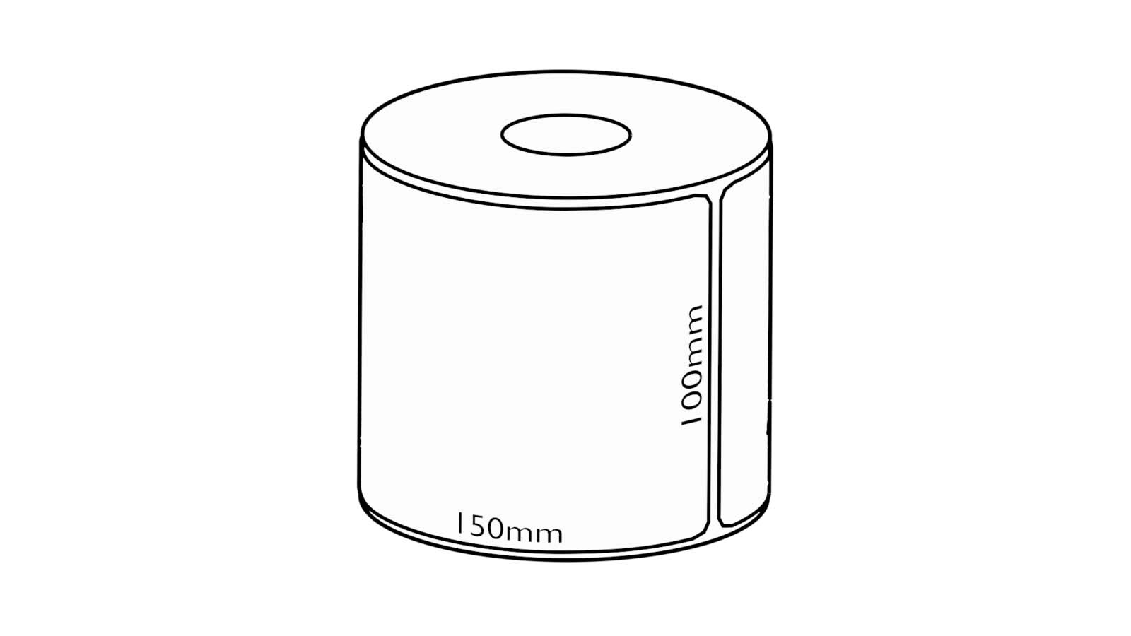 100x150mm Direct Thermal Removable Label, 350 per roll, 38mm core