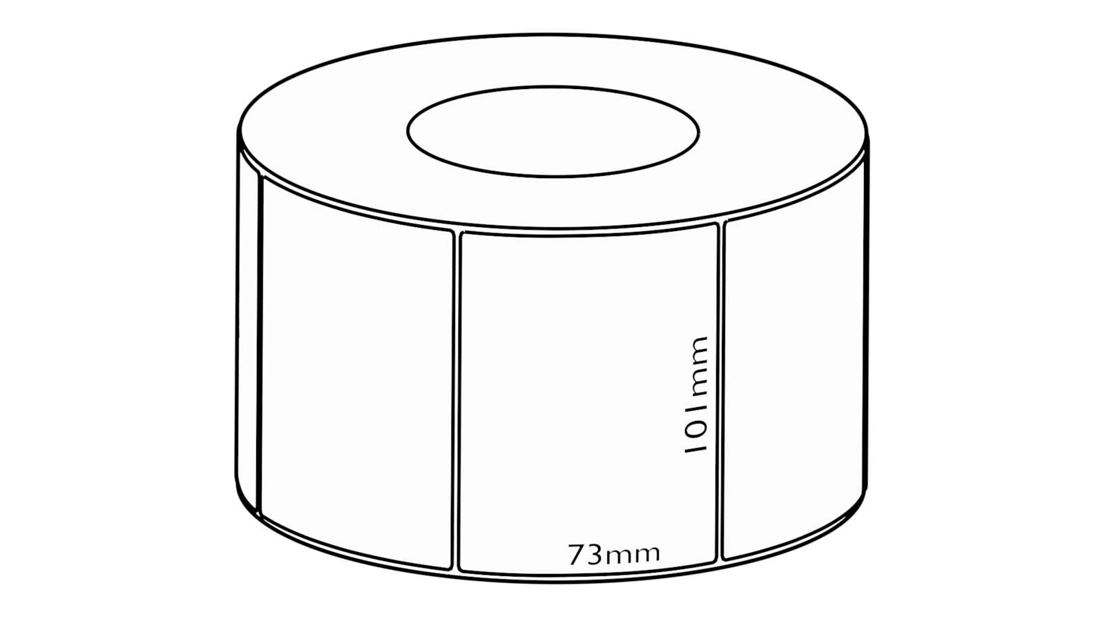 101x73mm Direct Thermal Removable Label, 1500 per roll, 76mm core
