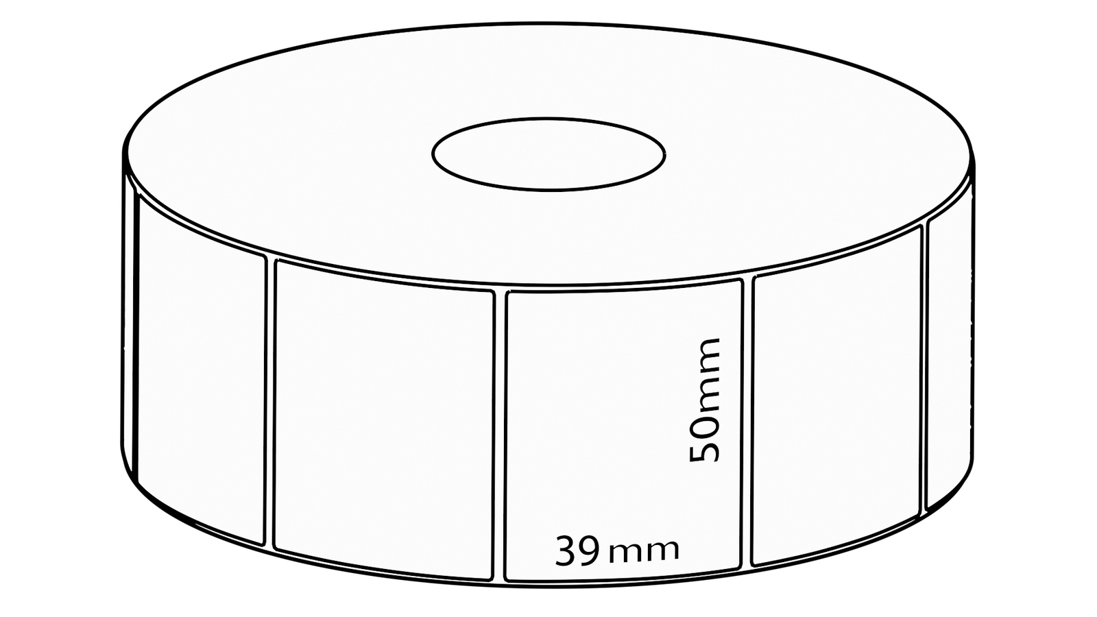 50x39mm Transfer Permanent Label, 3550 per roll, 76mm core