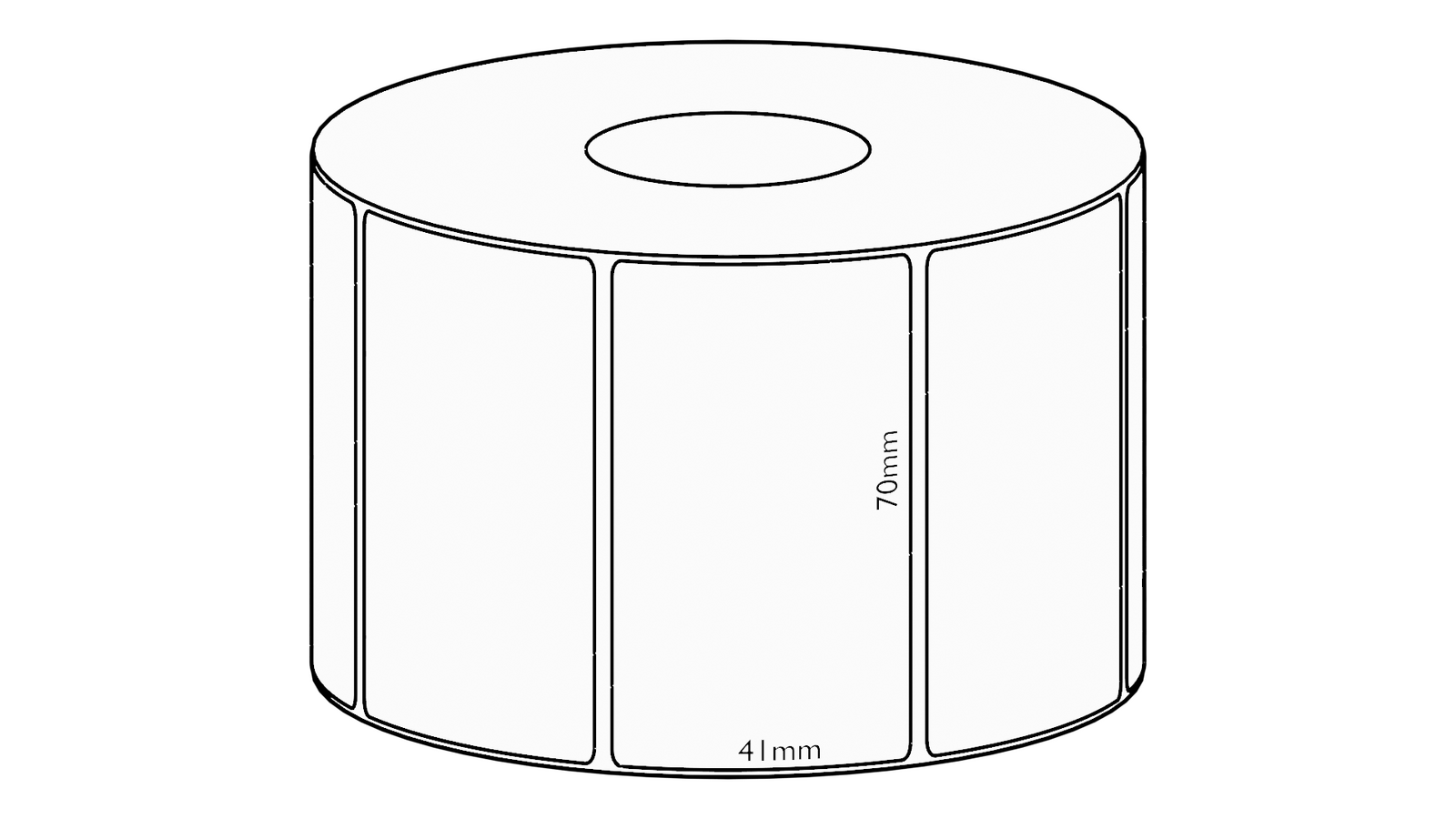 70x41mm Transfer Permanent Label, 3400 per roll, 76mm core - Thermal Labels