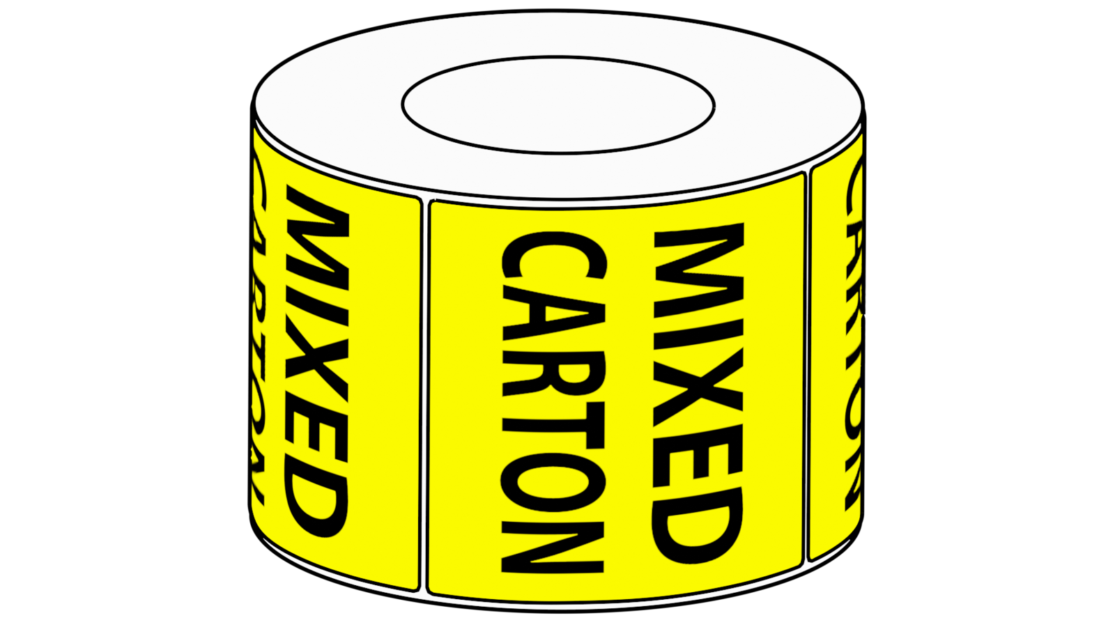 75x73mm Mixed Carton Label, 1000 per roll, 76mm core
