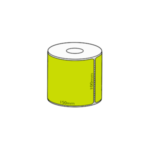 100x150mm Green Direct Thermal Permanent Label, 350 per roll, 38mm core, Perforated