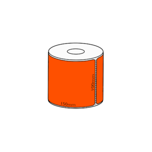 100x150mm Orange Direct Thermal Permanent Label, 350 per roll, 38mm core, Perforated