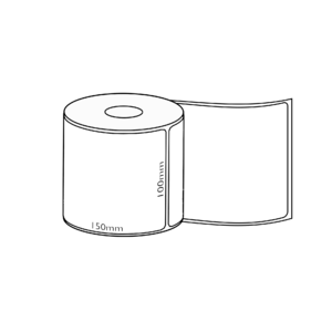 100x150mm Direct Thermal Permanent Label, 350 per roll, 38mm core, Reverse Wound
