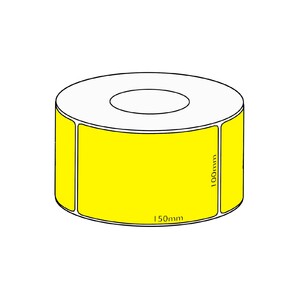 100x150mm Yellow Direct Thermal Permanent Label, 1000 per roll, 76mm core
