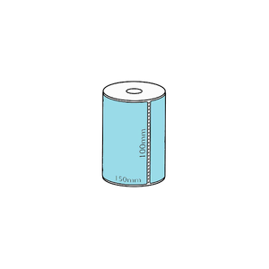 100x150mm Blue Direct Thermal Permanent Label, 95 per roll, 19mm core, Perforated