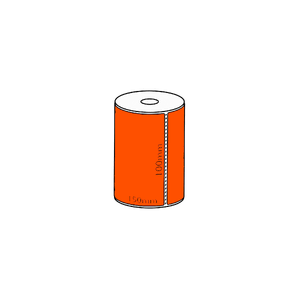 100x150mm Orange Direct Thermal Permanent Label, 95 per roll, 19mm core, Perforated