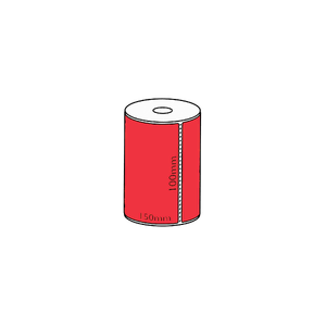 100x150mm Red Direct Thermal Permanent Label, 95 per roll, 19mm core, Perforated