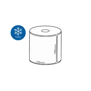 100x150mm Direct Thermal Freezer Permanent Label, 430 per roll, 25mm core, Perforated