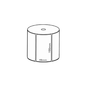 100x48mm Direct Thermal Permanent Label, 1000 per roll, 25mm core