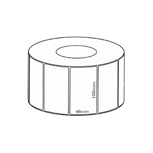 100x48mm Direct Thermal Permanent Label, 3000 per roll, 76mm core