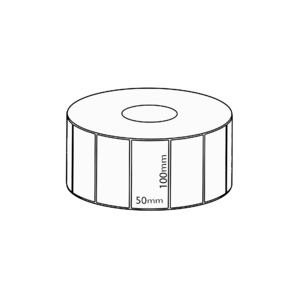 100x50mm Direct Thermal Permanent Label, 1000 per roll, 38mm core