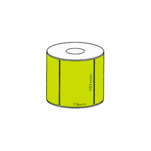 101x73mm Green Direct Thermal Permanent Label, 750 per roll, 38mm core, Perforated