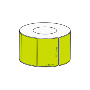 101 x 73mm Green Direct Thermal Permanent Label, 1000 per roll, 76mm core