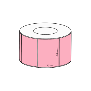 101 x 73mm Pink Direct Thermal Permanent Label, 1000 per roll, 76mm core