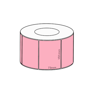101 x 73mm Pink Direct Thermal Permanent Label, 1000 per roll, 76mm core