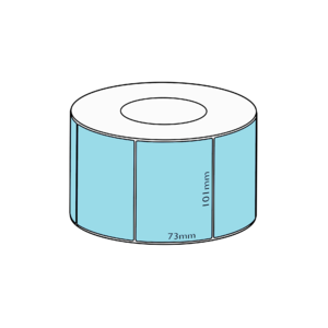 101x73mm Blue Direct Thermal Permanent Label, 1500 per roll, 76mm core