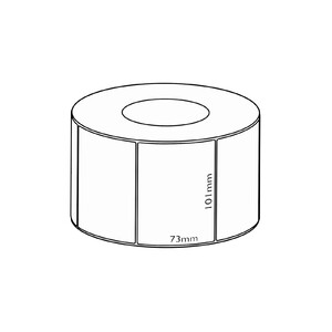 101x73mm Direct Thermal Permanent Label, 1500 per roll, 76mm core