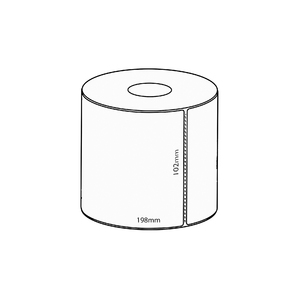 102x198mm Direct Thermal Removable Label, 250 per roll, 38mm core, Perforated