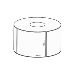 102x198mm Direct Thermal Removable Label, 750 per roll, 76mm core