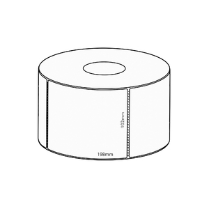 102x198mm Direct Thermal Removable Label, 750 per roll, 76mm core, Perforated