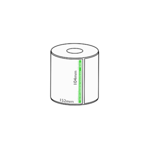104x152mm Direct Thermal Compostable Label, 300 per roll, 38mm core