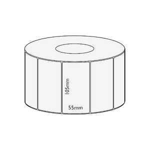 105x55mm Direct Thermal Permanent Label, 3000 per roll, 76mm core