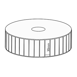 30x12mm Direct Thermal Permanent Label, 2000 per roll, 25mm core