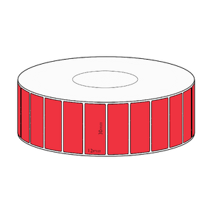 30x12mm Red Direct Thermal Permanent Label, 10000 per roll, 76mm core