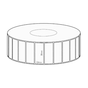 30x12mm Direct Thermal Permanent Label, 10000 per roll, 76mm core