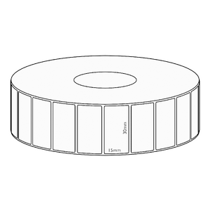 30x15mm Direct Thermal Permanent Label, 8350 per roll, 76mm core
