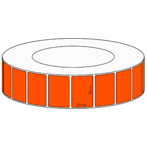 30x20mm Orange Direct Thermal Permanent Label, 6500 per roll, 76mm core