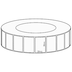 30x20mm Transfer Permanent Label, 6500 per roll, 76mm core