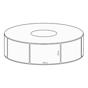 30x45mm Direct Thermal Permanent Label, 3150 per roll, 76mm core