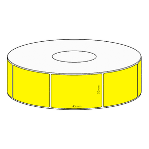 30x45mm Yellow Direct Thermal Permanent Label, 3150 per roll, 76mm core