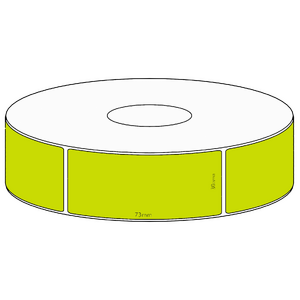30x73mm Green Direct Thermal Permanent Label, 650 per roll, 38mm core