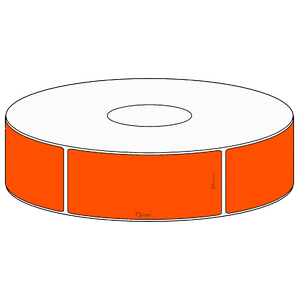30x73mm Orange Direct Thermal Permanent Label, 650 per roll, 38mm core