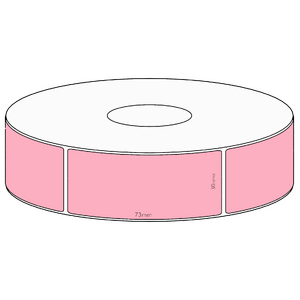 30x73mm Pink Direct Thermal Permanent Label, 650 per roll, 38mm core