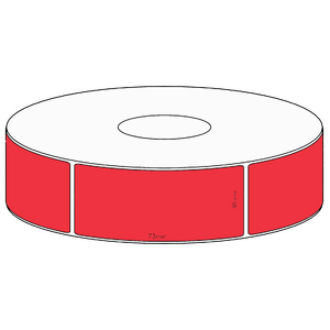 30x73mm Red Direct Thermal Permanent Label, 650 per roll, 38mm core