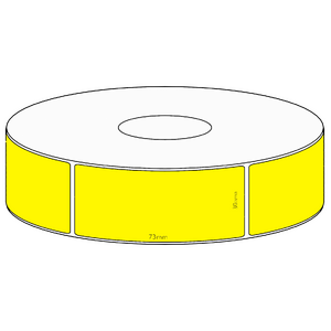 30x73mm Yellow Direct Thermal Permanent Label, 650 per roll, 38mm core